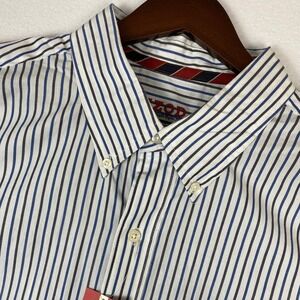 Izod Lightweight‎ Poplin Shirt Men's XL Vertical Stripe Long Sleeve Academia